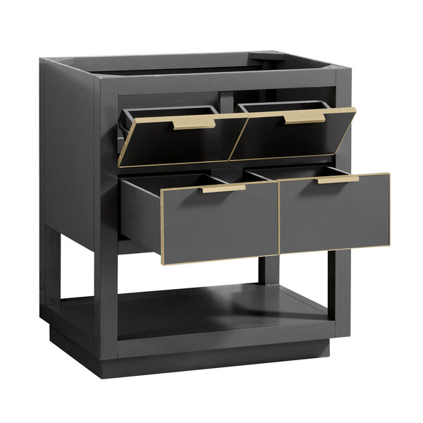 Allie 30-Inch Twilight Gray Matte Gold Vanity Only, image 5