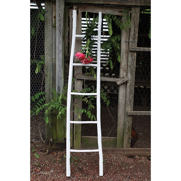 70 In. Decorative Painted Wood Ladder, image 1