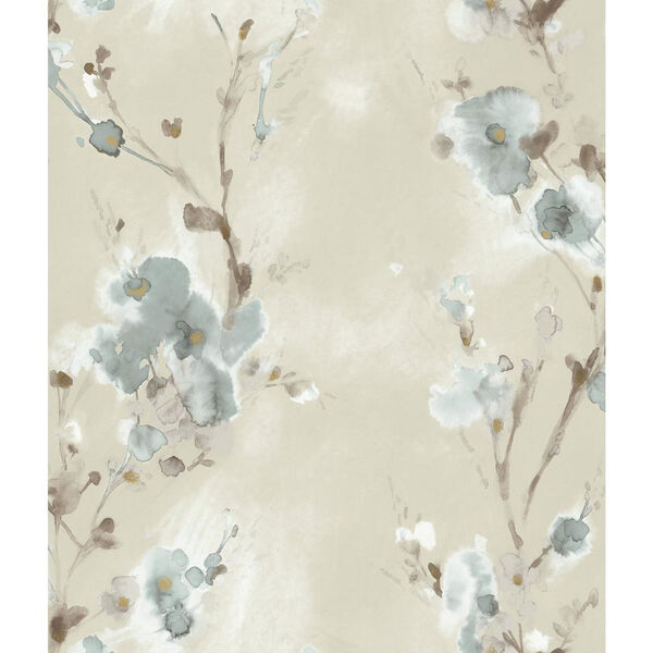 Candice Olson Breathless Charm Blue, Brown and Black Wallpaper - SAMPLE SWATCH ONLY, image 1