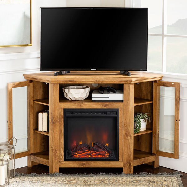 48-inch Corner Fireplace TV Stand - Barnwood, image 2