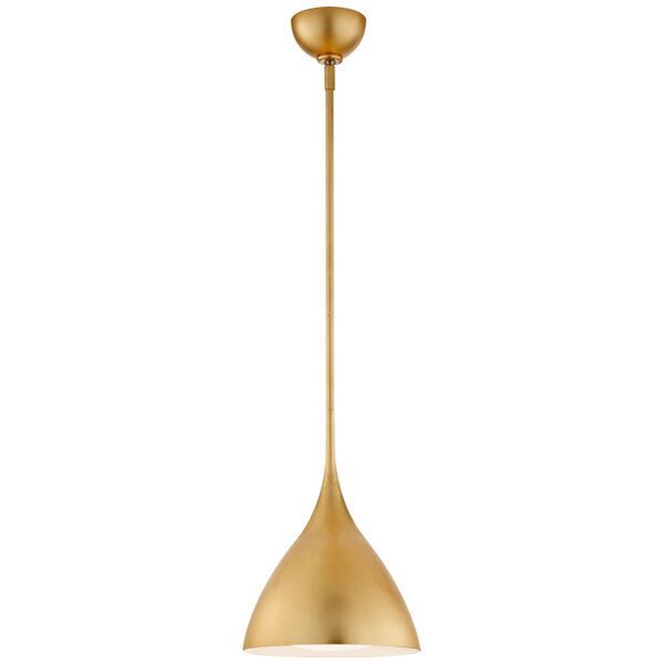 Agnes Small Pendant in Gild with Soft White Glass by AERIN, image 1