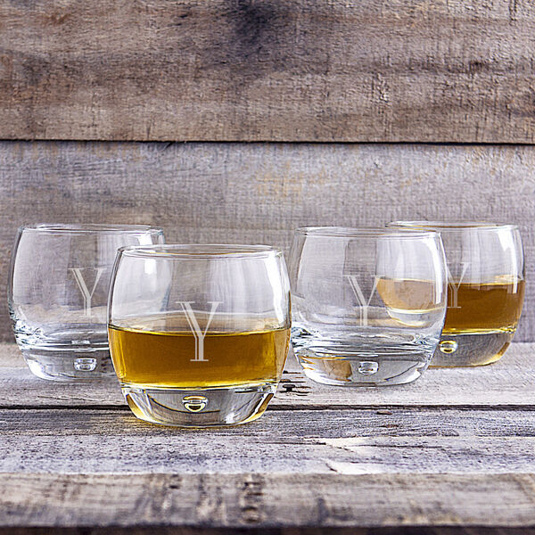 Personalized 10 oz. Heavy Based Whiskey Glasses, Letter Y,  Set of 4, image 1