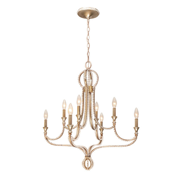 Garland Distressed Twilight Eight-Light Chandelier with Clear Beads, image 2