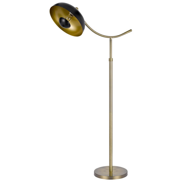 Planetoid Antique Brass and Dark Bronze One-Light Adjustable Floor Lamp, image 5