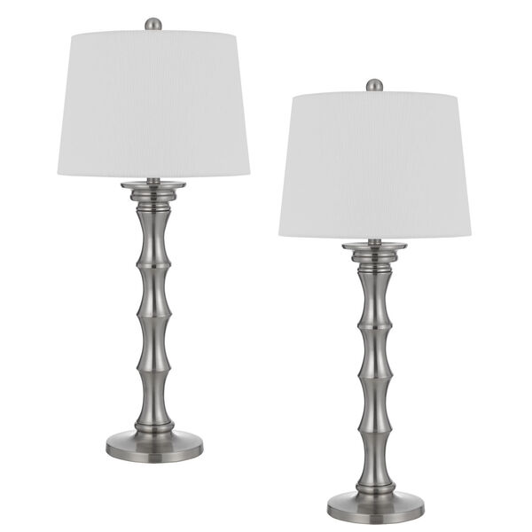 Rockland Brushed Steel Two-Light Metal Table Lamp, Set of 2, image 1