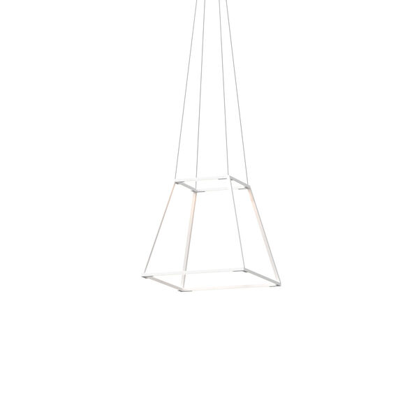 Z-Bar Matte White 18-Inch Soft Warm LED Square Pendant, image 2