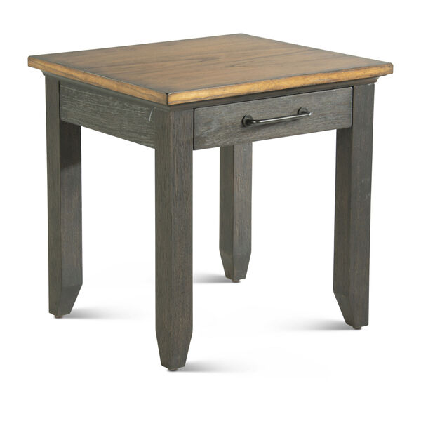 Bear Creek Rustic brown and grey with light warm brown tops End Table, image 2