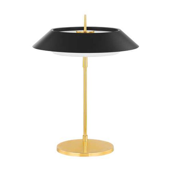 Westport Aged Brass Soft Black Three-Light Table Lamp, image 1