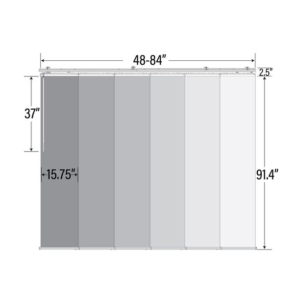 Dunmore Multicolor 48-84 Inch Six-Panel Single Rail Panel Track, image 4