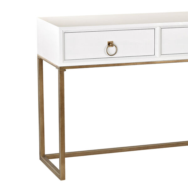 Gloss White and Gold Console, image 2