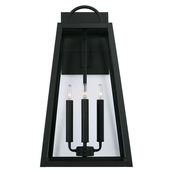 Leighton Black Four-Light Outdoor Wall Lantern with Clear Glass, image 2
