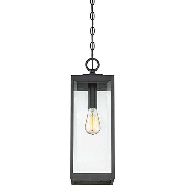 Pax Black One-Light Outdoor Pendant with Beveled Glass, image 5