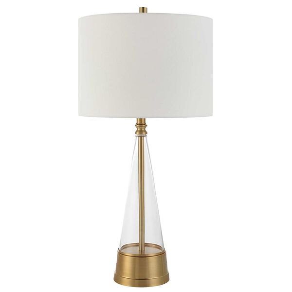 Loring Cone Glass Brass One-Light Table Lamp, image 5