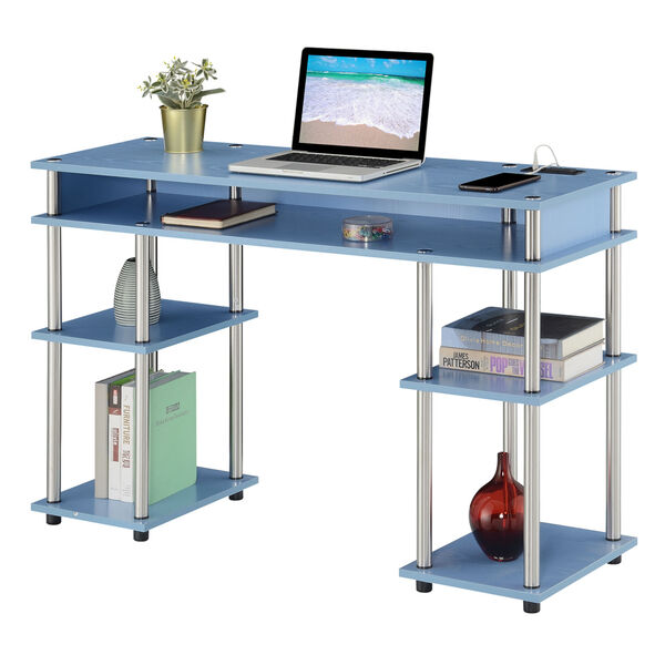 Designs2Go Blue Office Desk, image 2