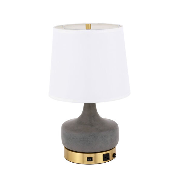 Verve Brushed Brass and Grey 12-Inch One-Light Table Lamp, image 5