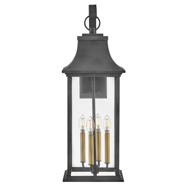 Adair Aged Zinc and Heritage Brass Four-Light Extra Large LED Wall Mount, image 3