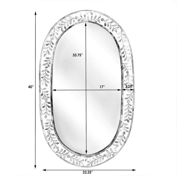 Trubadur Blue and White Bone Oval Wall Mirror, image 5
