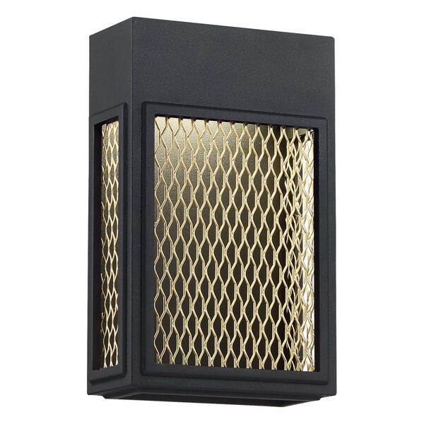 Metro Black And Gold 7-Inch Led Outdoor Wall Sconce, image 1