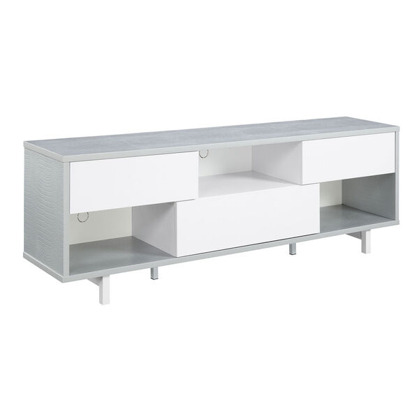 Uptown Gray and White 60-inch TV Stand, image 1