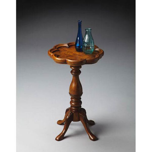 Masterpiece Olive Ash Burl Scalloped Edge Scatter Table, image 1