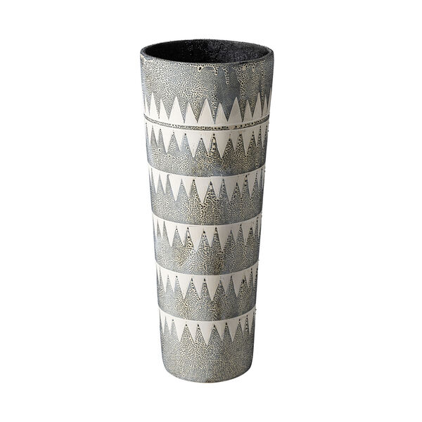 Delaney Cream and Gray Ceramic Vase, image 1