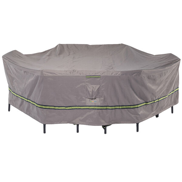Soteria Grey RainProof 109 In. Rectangular Oval Patio Table with Chairs Cover, image 1