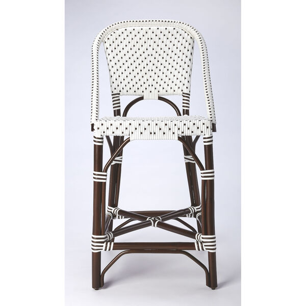 Solstice White and Chocolate Rattan Counter Stool, image 5