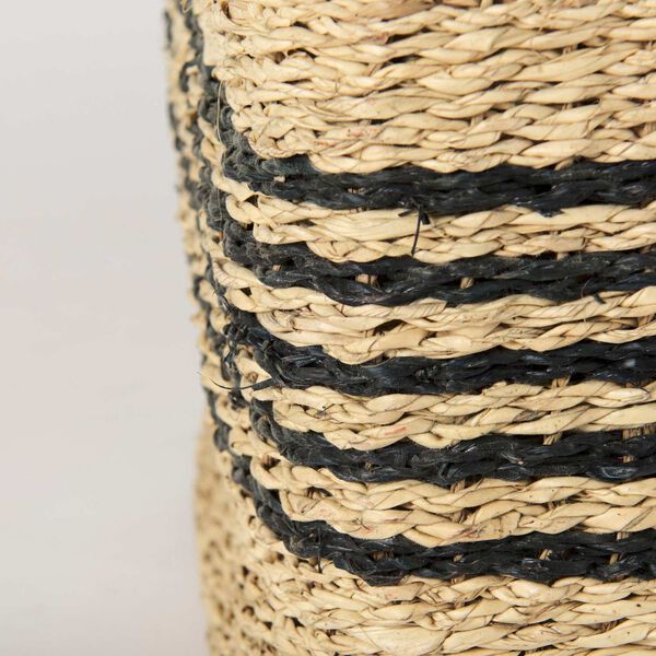 Cullen Brown and Black Twisted Seagrass Square Basket, Set of 3, image 5