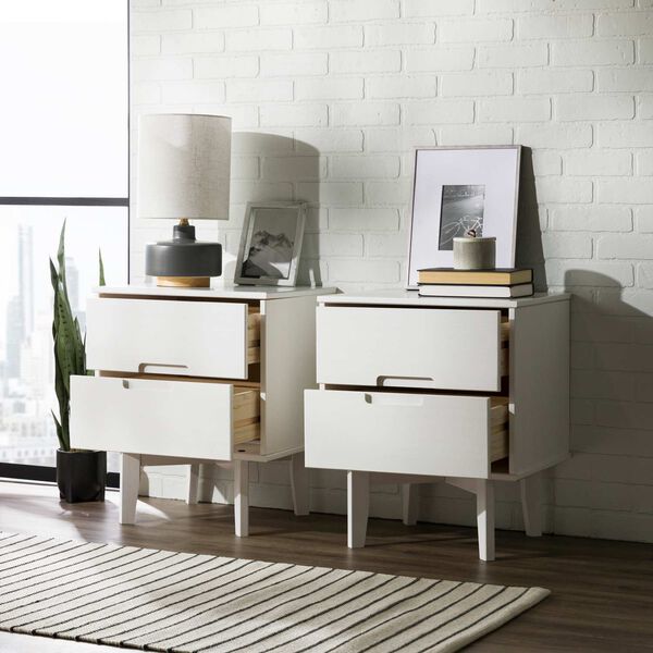 Sloane White Two-Drawer Groove Handle Wood Nightstand, Set of Two, image 5