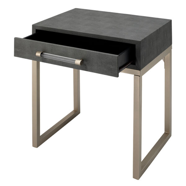 Cora Gray and Nickel 19-Inch Side Table, image 2