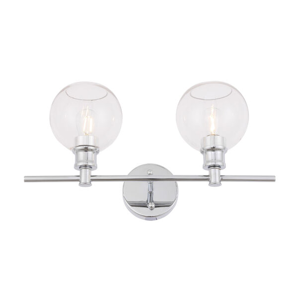 Collier Chrome Two-Light Bath Vanity with Clear Glass, image 4