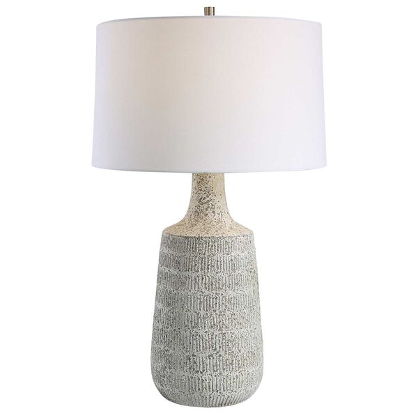 Scouts Brushed Nickel and White One-Light Table Lamp, image 1