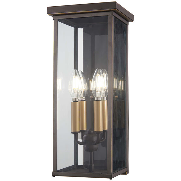 Casway Oil Rubbed Bronze with Gold Highlights 17-Inch Five-Light Outdoor Wall Sconce, image 1