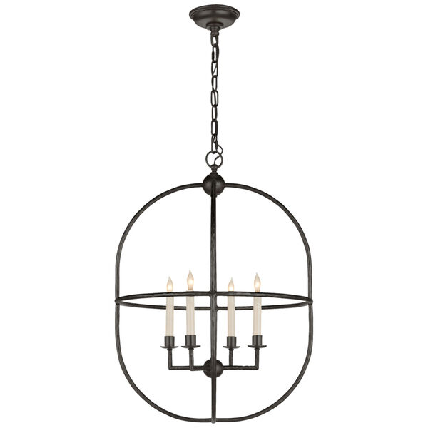 Desmond Open Oval Lantern in Aged Iron by Chapman and Myers, image 1