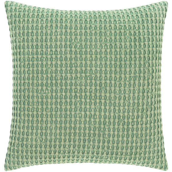 Waffle Dark Green 22-Inch Throw Pillow, image 1