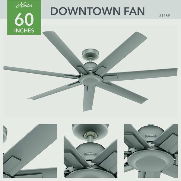 Downtown Matte Silver 60-Inch Ceiling Fan, image 3