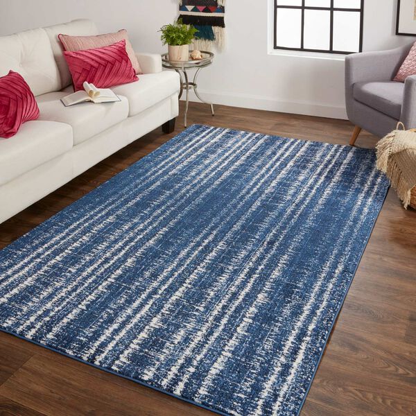 Remmy Blue Black Ivory Rectangular 4 Ft. 3 In. x 6 Ft. 3 In. Area Rug, image 3