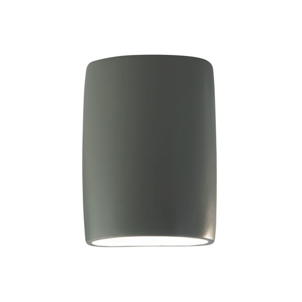 Ambiance Pewter Green ADA LED Outdoor Ceramic Wide Cylinder Wall Sconce, image 1