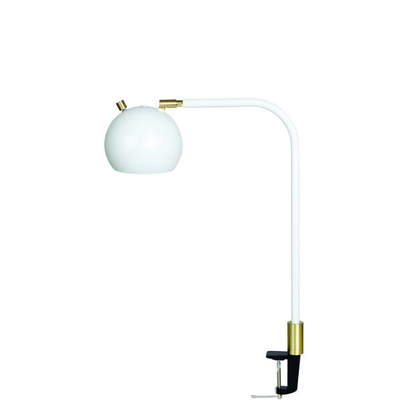 Aria White Satin Brass 20-Inch LED Table Lamp, image 1