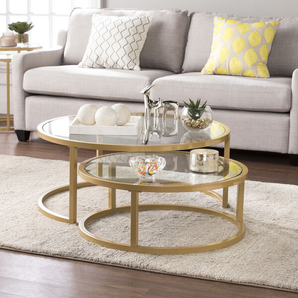 Evelyn Gold Cocktail Nesting Tables, image 1
