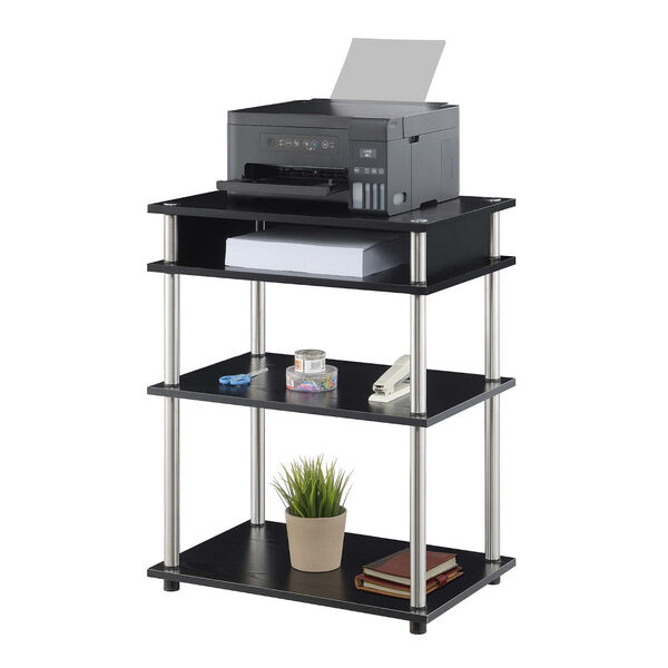 Designs2Go Black Printer Stand with Shelves, image 3