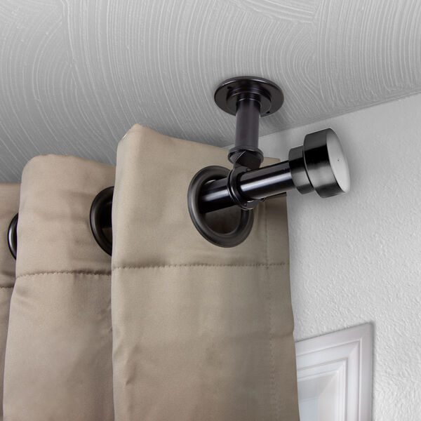 Bonnet Black 160-240 Inches Ceiling Curtain Rod, image 2