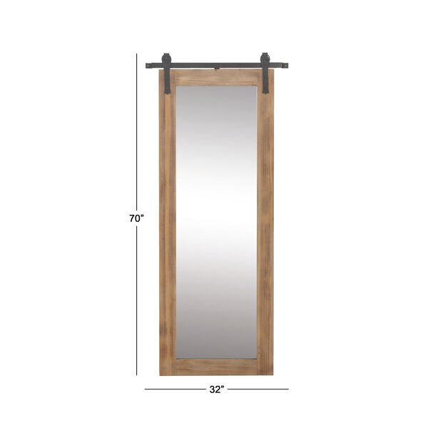 Brown Wood Wall Mirror, 71-Inch x 34-Inch, image 3
