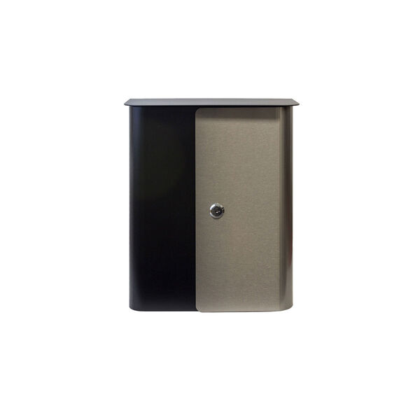 Winfield Vista Black and Stainless Steel Wall Mounted Locking Mailbox, image 1