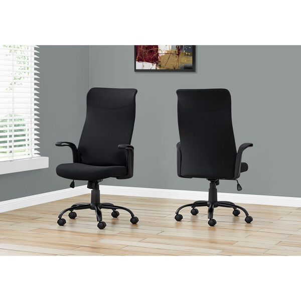 Black 24-Inch Fabric Office Chair, image 2