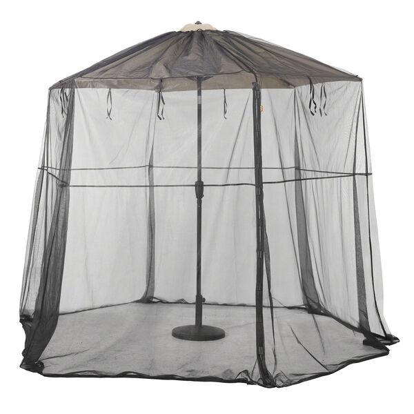 Poplar Black Universal Round Patio Umbrella Insect Screen Canopy, image 1