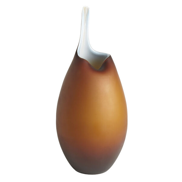 Frosted Amber and Blue Casing Vase, image 1