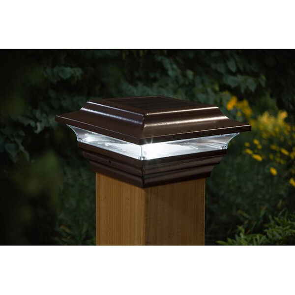 Bronze Aluminum Imperial 4X4 LED Solar Powered Post Cap, image 3