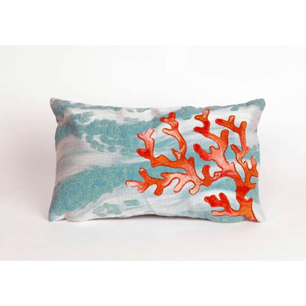 Coral Wave Aqua Pillow, image 1