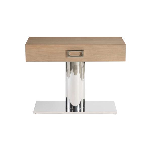 Modulum Natural and Stainless Steel Nightstand, image 1